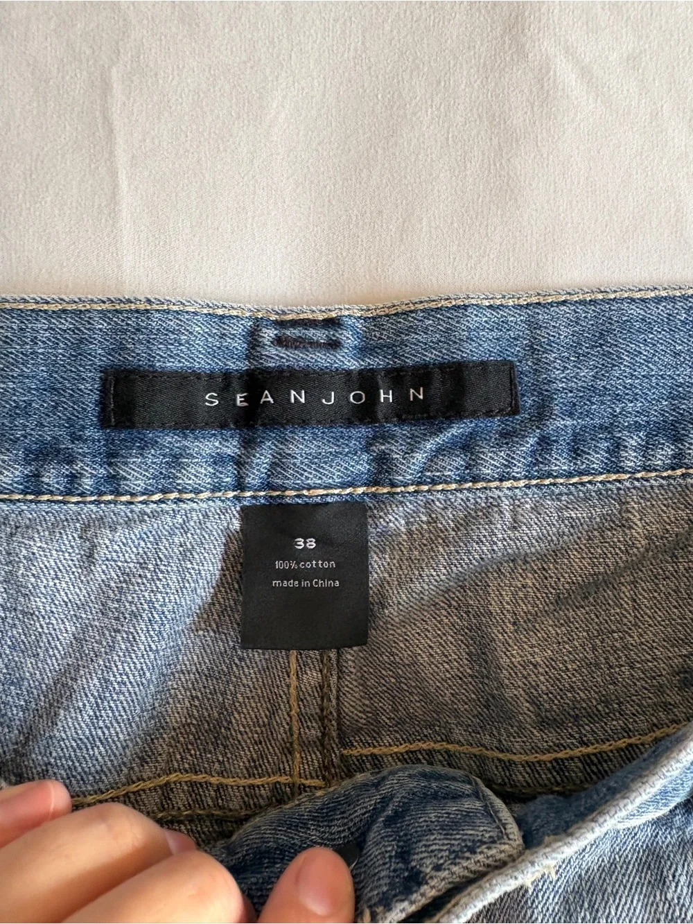 Sean John Light Wash Baggy Straight Leg Jeans Streetwear Y2K Hip Hop Menswear